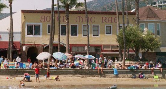 The Hotel Mac Rae is located right on the beach, in the very center of Avalon.